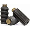 Newport Fasteners Socket Set Screw, Brass Tip, 3/8-16 x 1/4", Alloy Steel, Black Oxide, Hex Socket , 100PK 180396-100